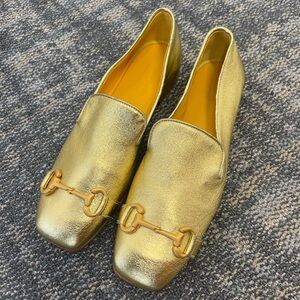 ✨Madison Maison + Mara Bini Gold Square Toe Loafer